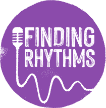 Finding Rhythms white on black logo