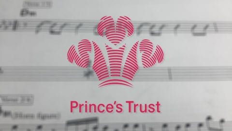 Princes Trust logo on sheet music