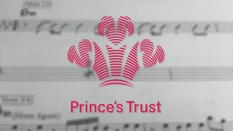 Princes Trust logo on sheet music